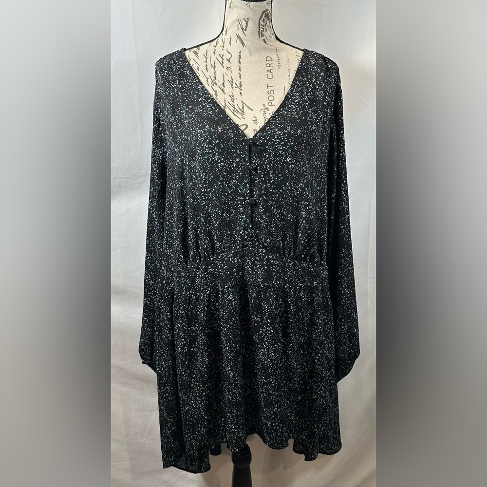Lane Bryant Black and Blue Midi Dress - Picture 2 of 13
